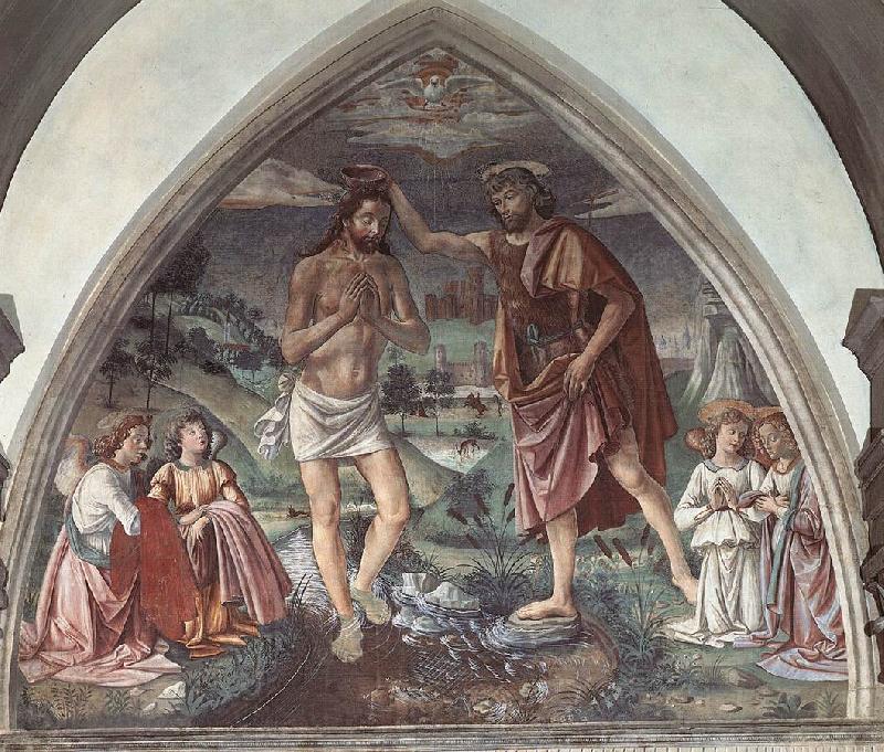 GHIRLANDAIO, Domenico Baptism of Christ dfg Norge oil painting art
